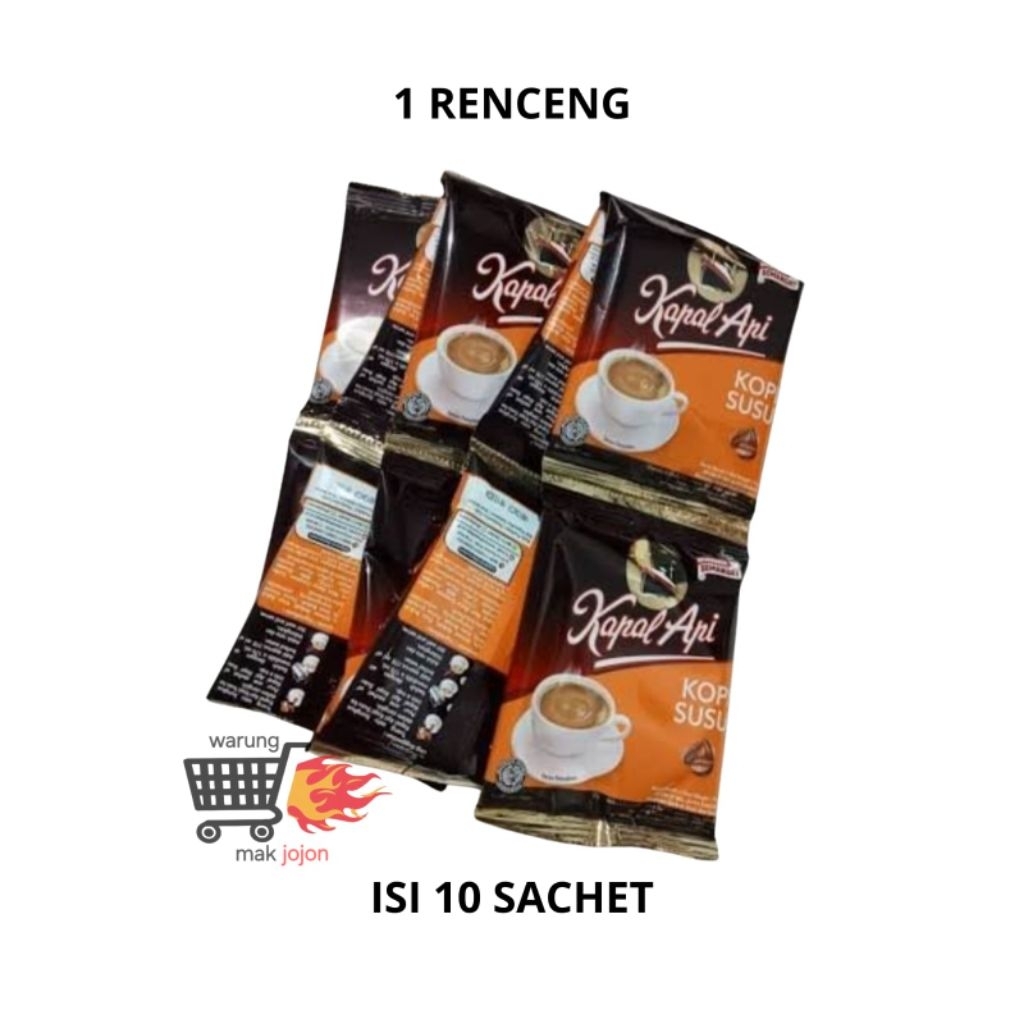 

kopi kapal api kopi susu 1renceng isi 10sachet kemasan 31gr