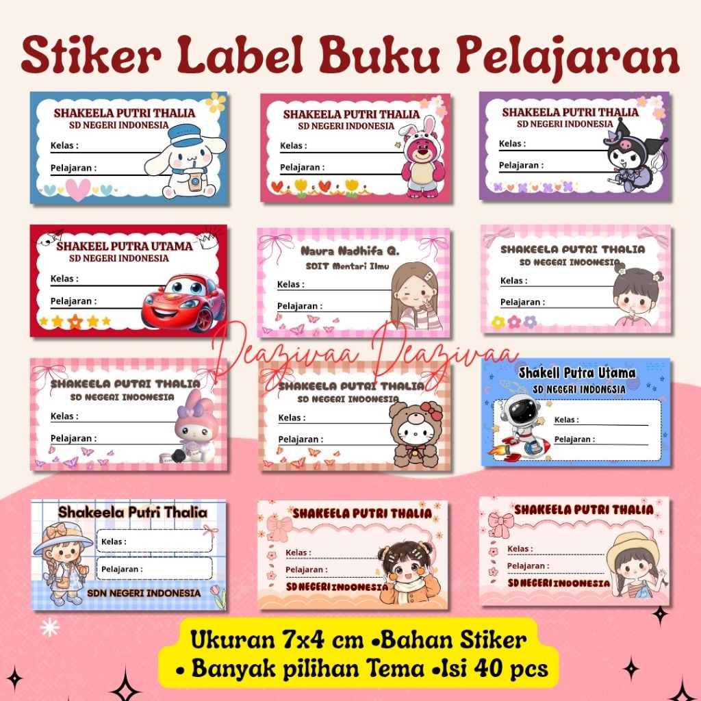 

(Part2) STIKER BUKU MATA PELAJARAN CUSTOM NAMA DAN SEKOLAH