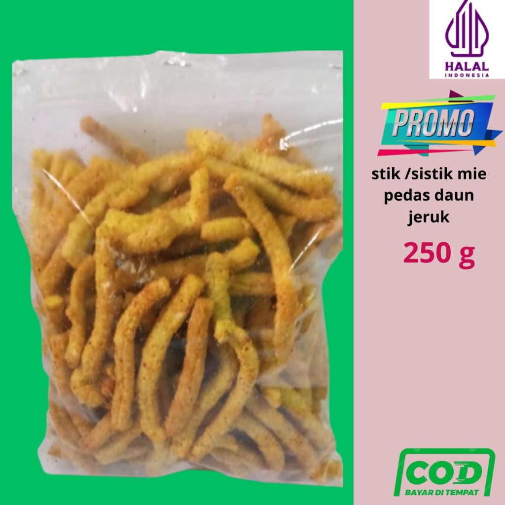 

Sistik Mie Pedas Daun Jeruk 250g Stik Mie Pedas Mang Pedo Cemilan Mie Jujut Mie Jadul