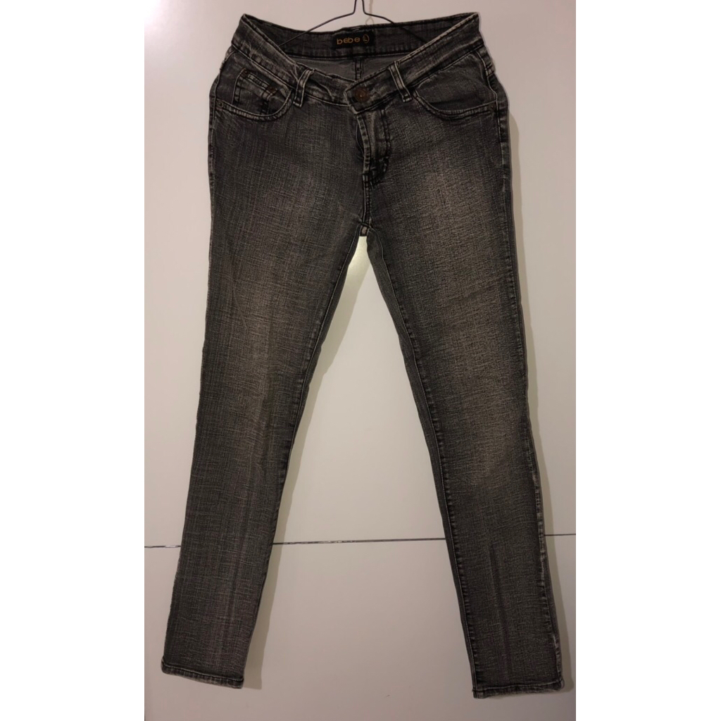 [Preloved] Celana Jeans Dark Grey| Style 90s Grunge Y2K | Jeans Slim Fit Washed Denim