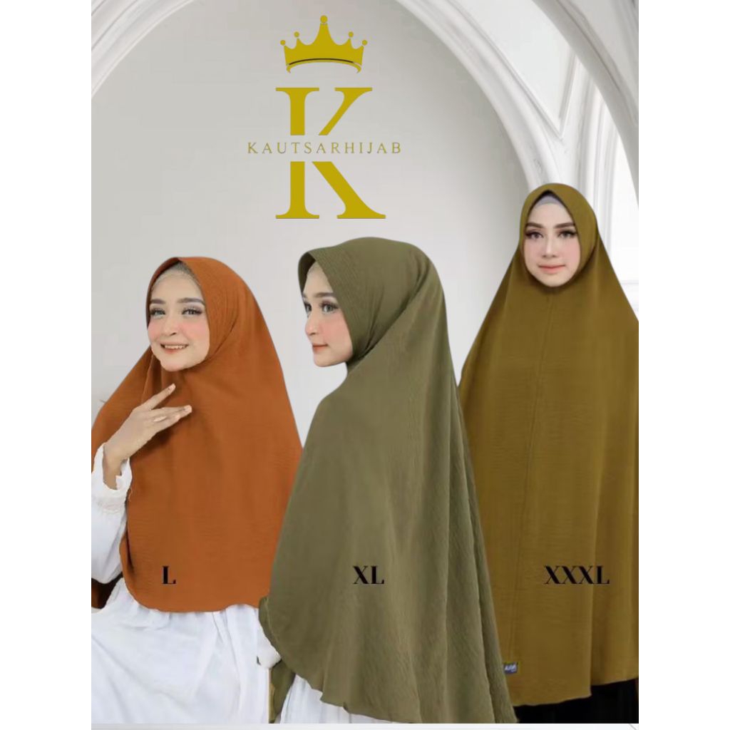 kautsarhijab | Hijab Syar'i Crinkle Airflow/Bergo Ped L -XL- XXXL Syar'i Crinkle Airflow