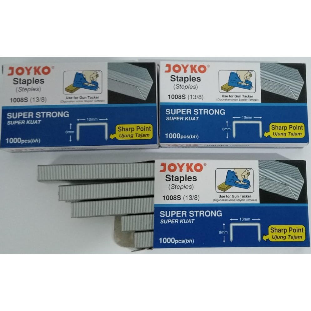 

Isi Staples/Anak klip tembak JOYKO 1008S (13/8) untuk Stapler Tembak