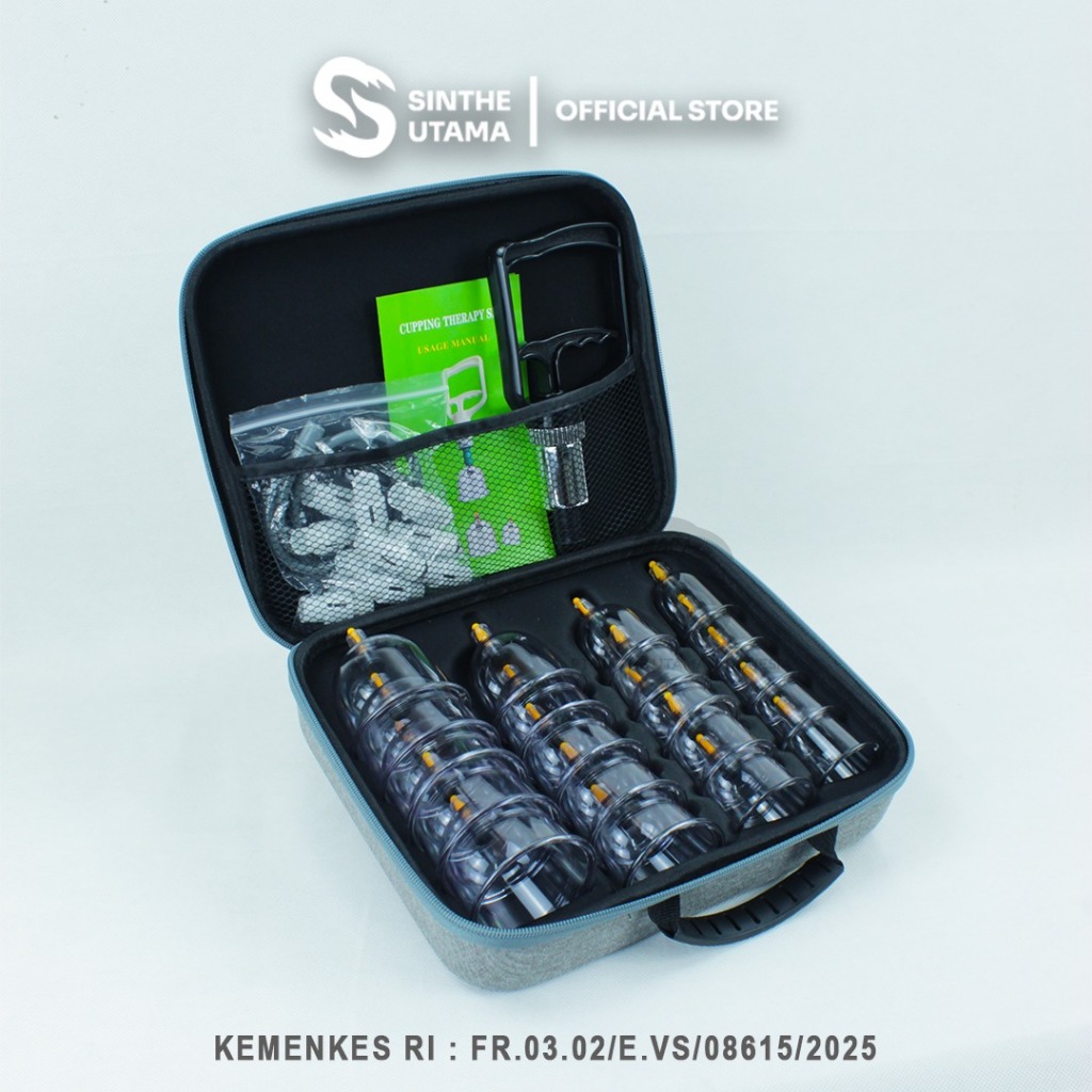 Kop Alat Bekam Set isi 20 Kop Angin Hijamah bentuk Koper Alat Kop Bekam 20 pcs Original Berkualitas