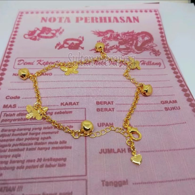 gelang kaki emas muda kadar 88.9 / gelang kaki emas muda