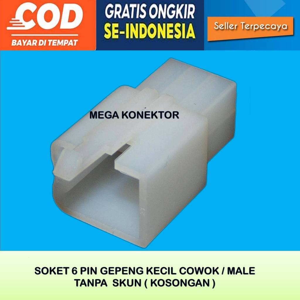 SOKET KABEL MOTOR 6 PIN KECIL  MALE KOSONGAN -SOKET –SOKET KABEL–6 PIN- SOKET–SOKET 6 PIN NYLON