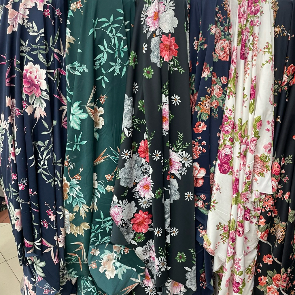 kain maxmara silk luxury motif bunga premium - kain maxmara lux original - kain satin silk ela