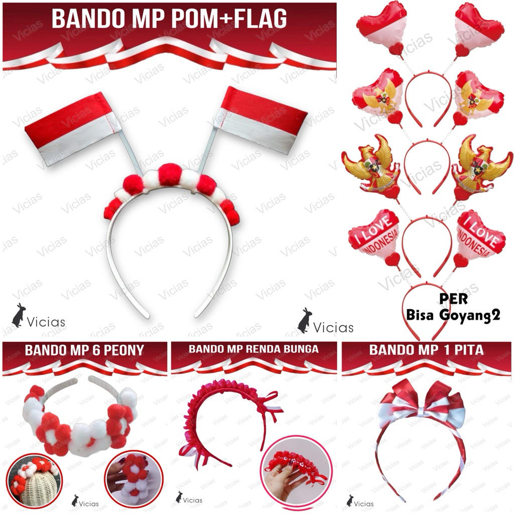 Bando Merah Putih Dirgahayu 17 Agustus Hiasan Aksesoris Rambut Anak