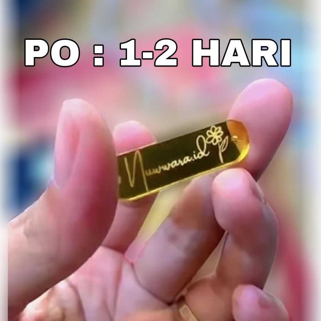 

Label Hijab Akrilik Custom Rebranding Logo Merek Brand Jilbab Kerudung Free Desain