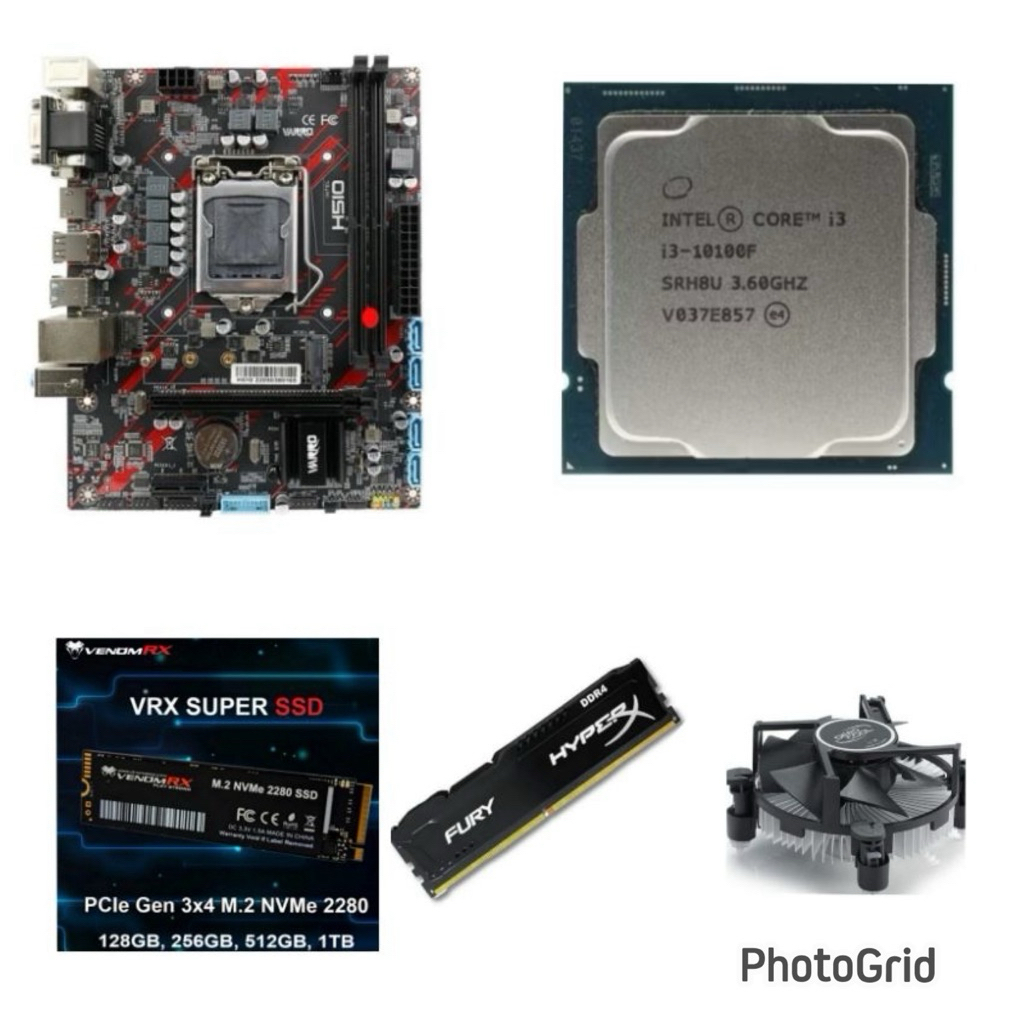 Paket Processor Intel Core i3 10100 / i3 10100F Tray Gen 10 LGA 1200 DDR4 NVME