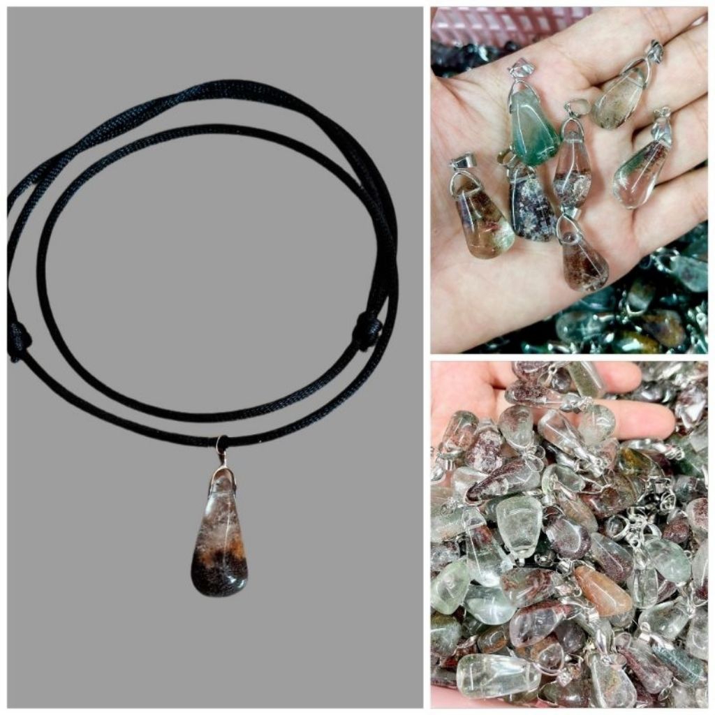kalung batu akik natural kecubung karang
