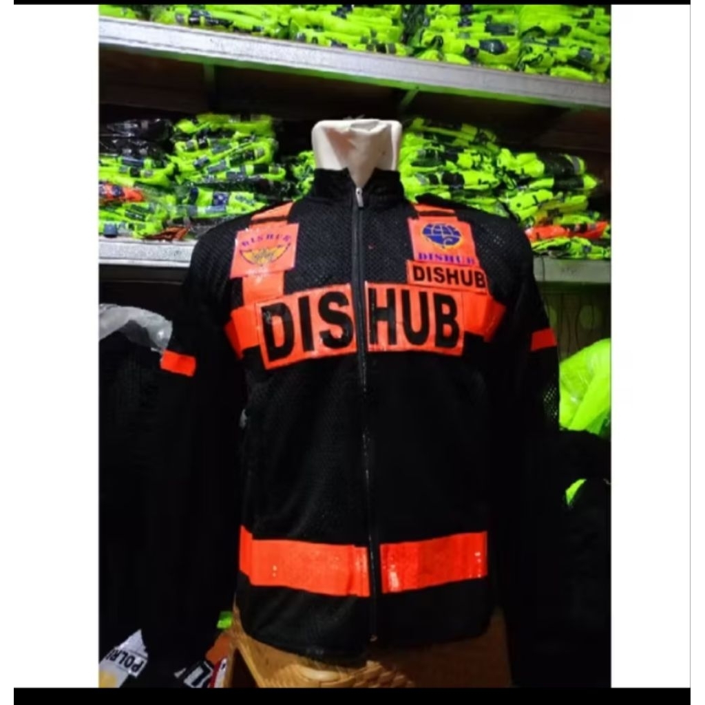 JAKET JALA DISHUB FULL HITAM SCOUTLIGT ORANGE MENYALA