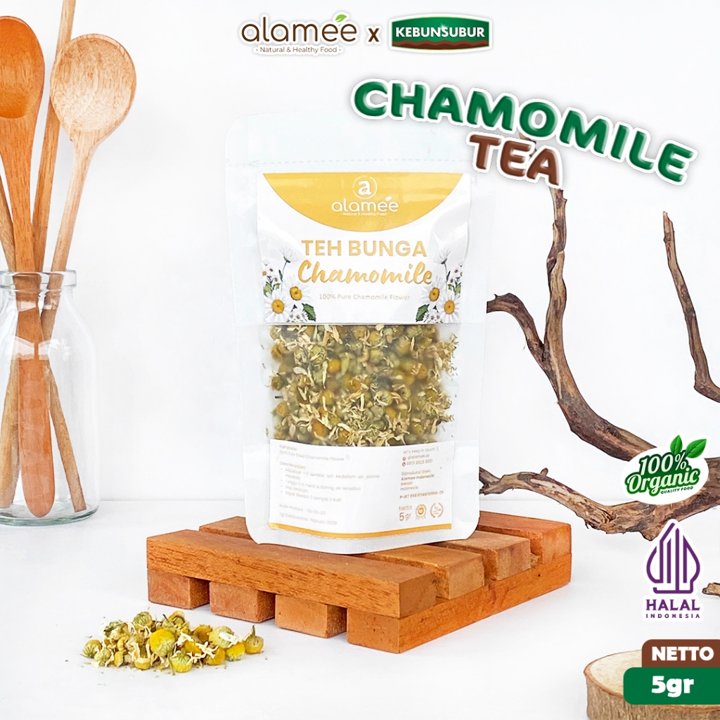 

ALAMEE Teh Chamomile Camomile Tea Flower Bunga Kamomile Dried Flower Organik 5gr Premium kebunsubur