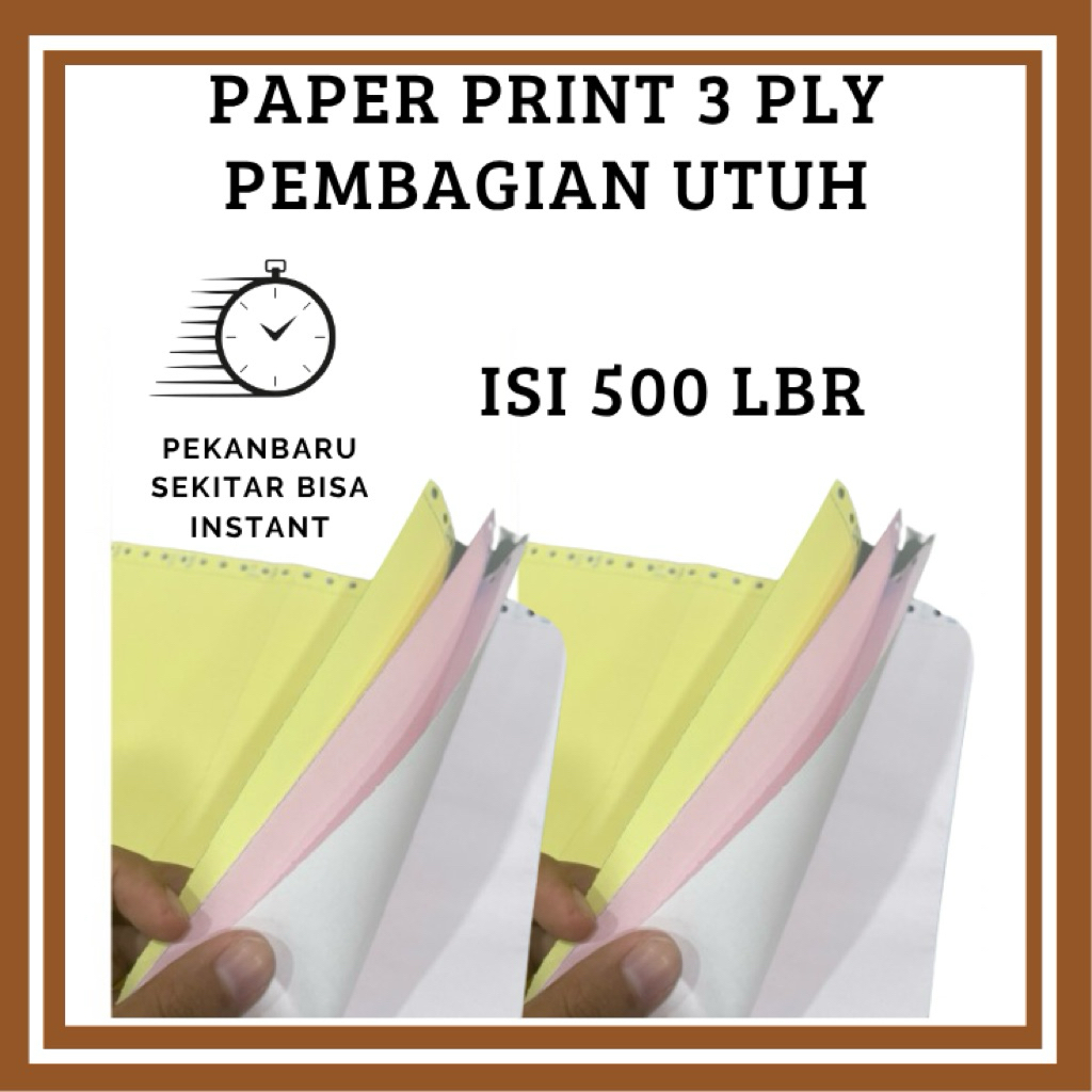

Paperpryns Continuous Form NCR 3PLY (9,5" x 11") , Pembagian Utuh , Kertas Bon 3 Warna Isi -+ 500 Lembar utuh