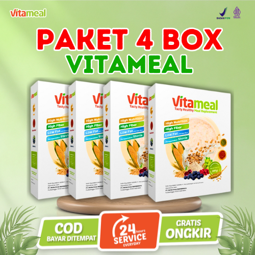 

[AMPUH] Paket 4 Sereal Vitameal Multigrain Sehat Cegah Diabetes Kolesterol & Maag Cocok untuk Diet Usia 35+ Ibu Rumah Tangga Makanan Tinggi Serat & Rendah Gula VITAMINILK KEBAS