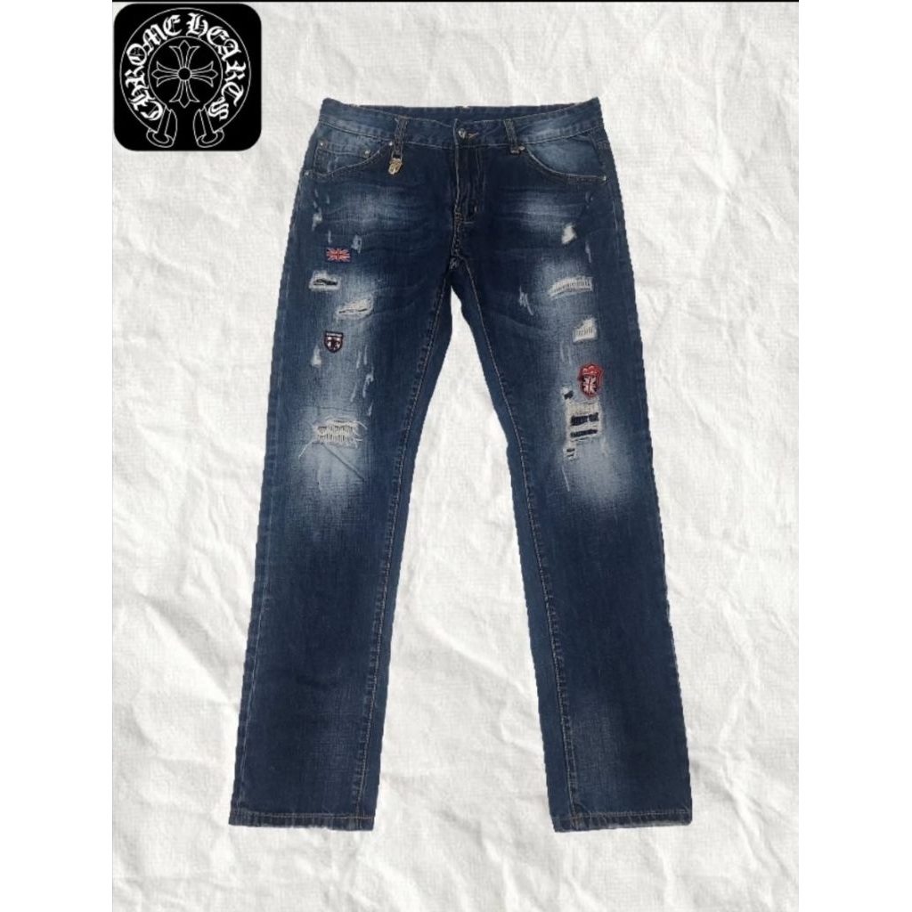 JEANS CHROME HEARTS X ROLLING STONES SIZE 33-34