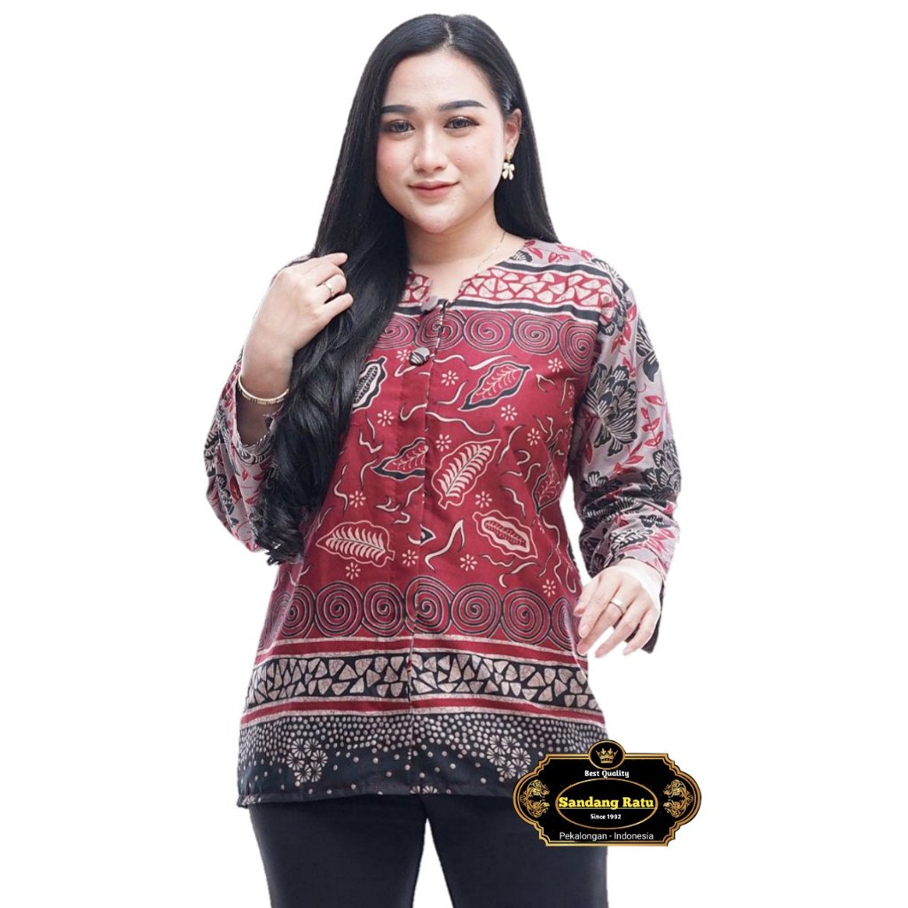 sandangratu - Blouse batik wanita Ld 110 Ld 120 Ld 125 Ld 130 Ld 135 Batik wanita jumbo