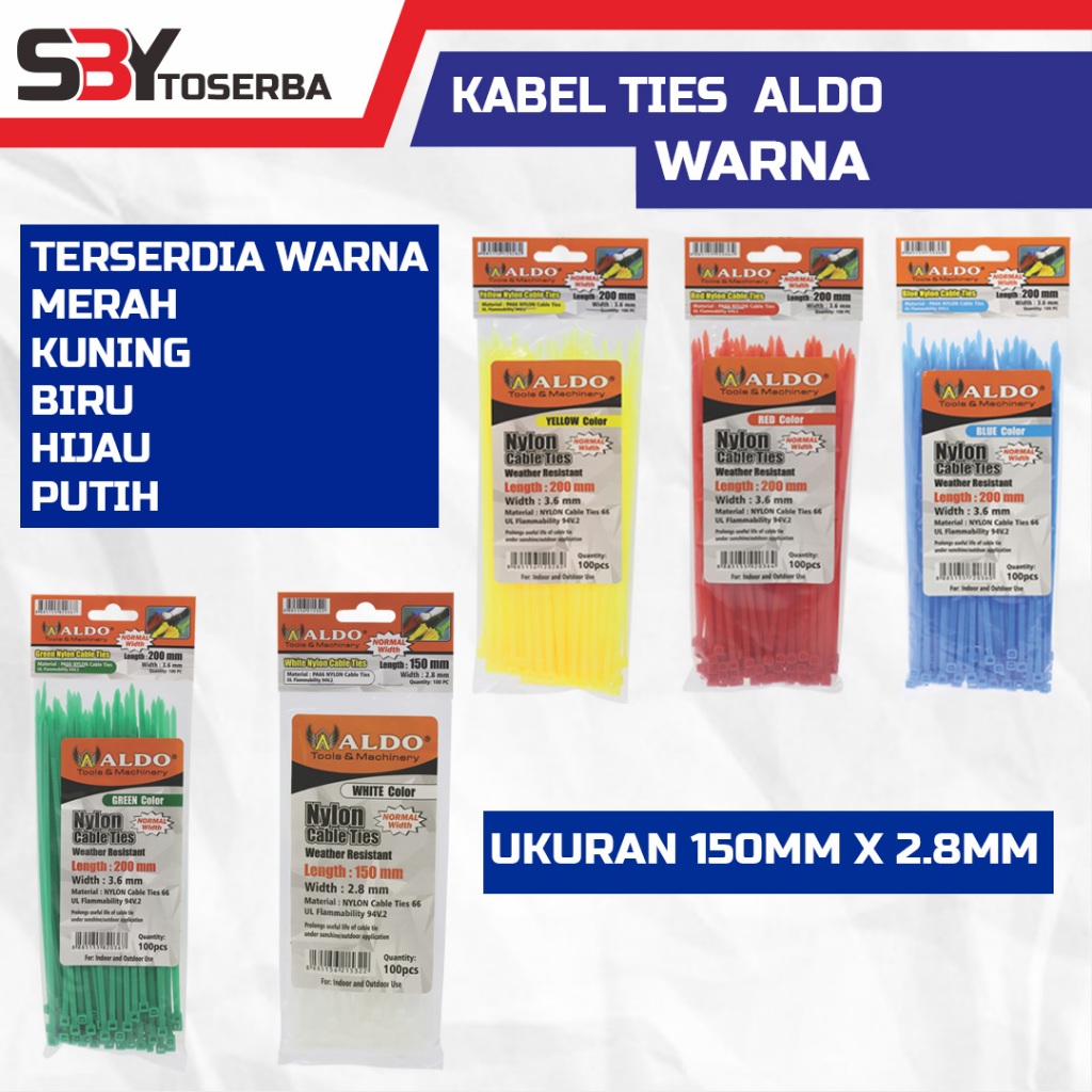

KABEL TIES WARNA MERK ALDO UKURAN 150MM X 2.8MM