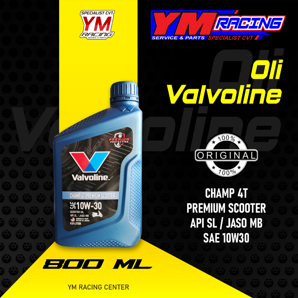 VALVOLINE OIL 0.8L CHAMP 4T SCOOTER 10W30 SL JASO MB - OLI VALVOLINE