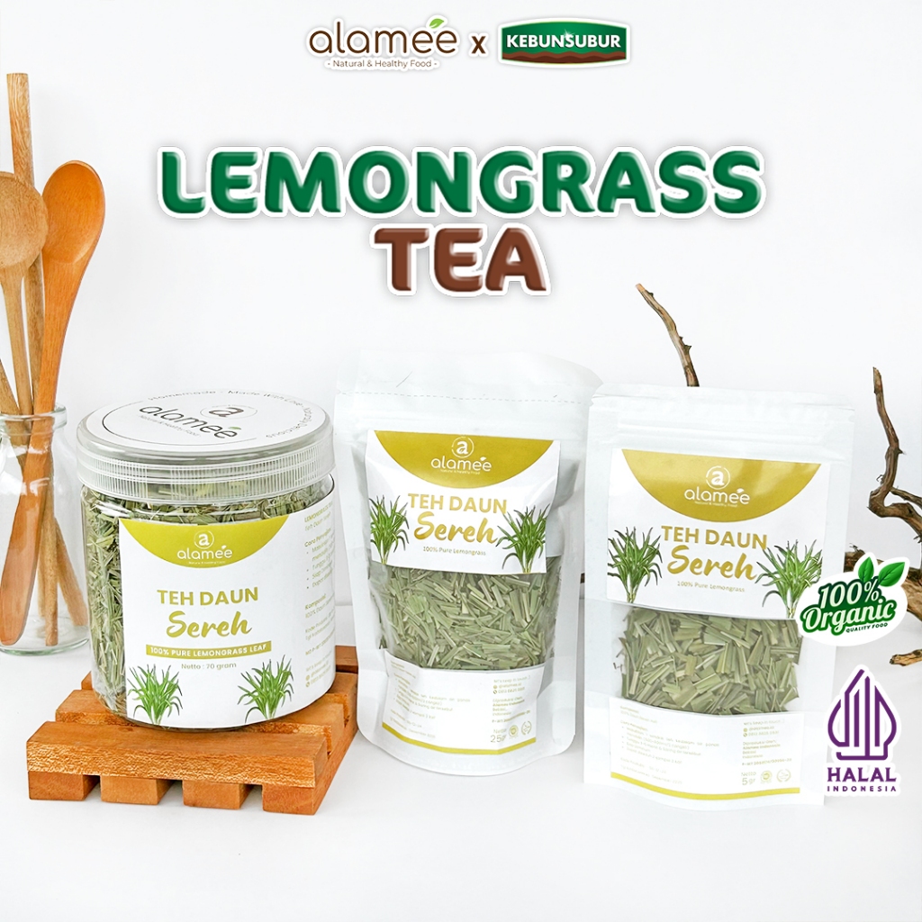 

ALAMEE Teh Sereh Lemongrass Leaf Tea Daun Organik Kering Dried Premium kebunsubur