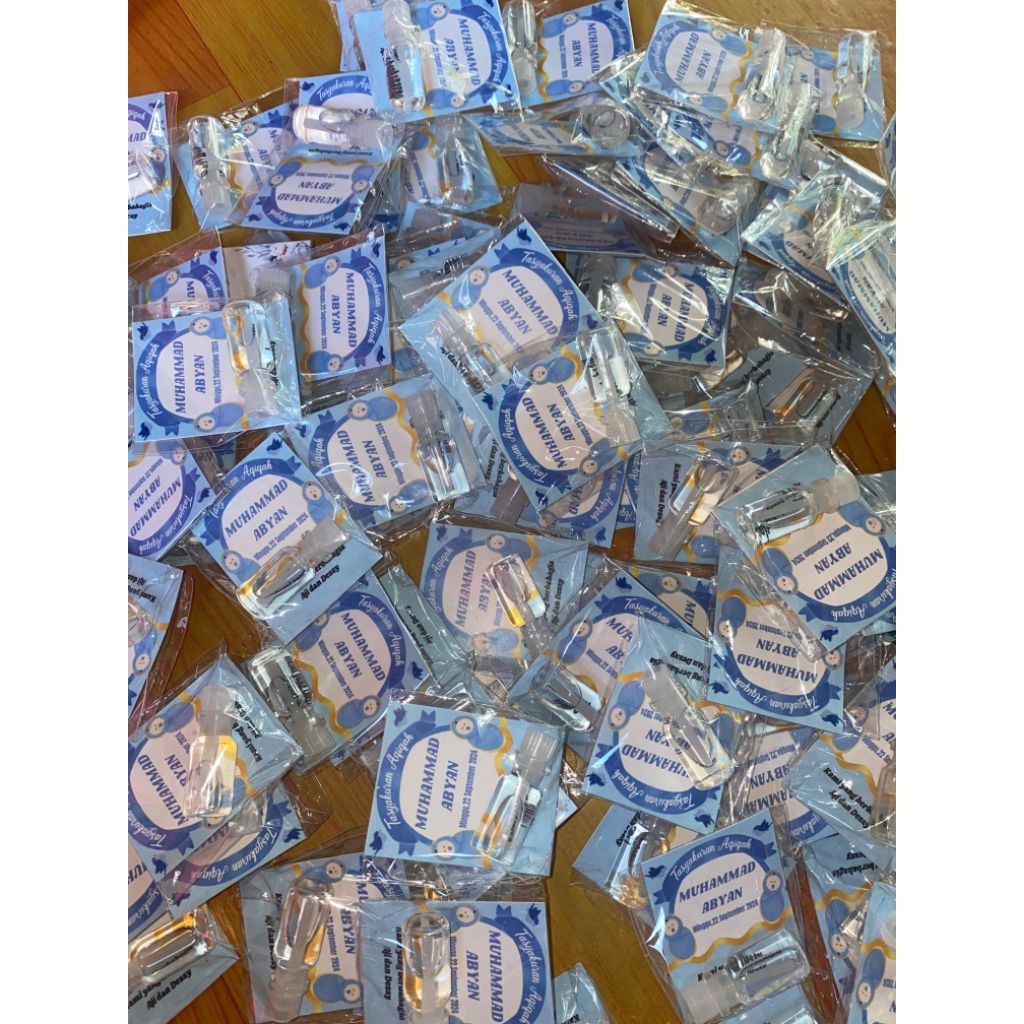 100pcs souvenir parfum aqiqah/souvenir aqiqah/souvenir penambalan nama