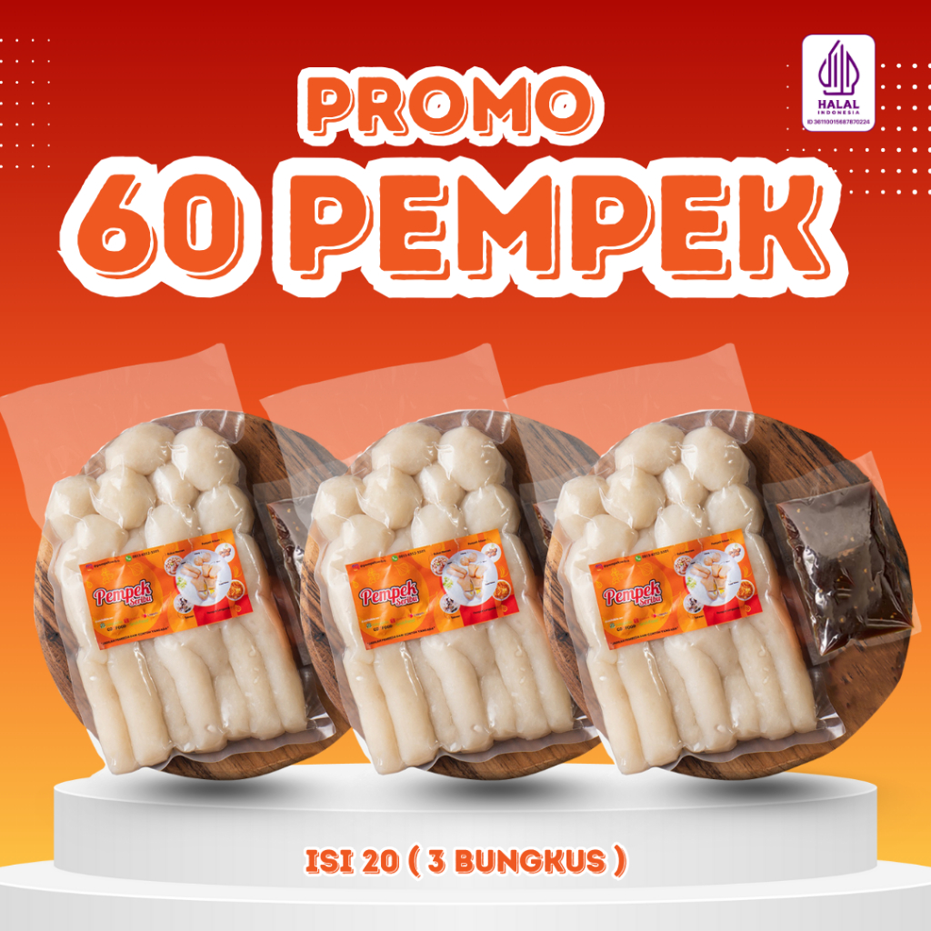 

Pempek DOS isi 20 ( 3 Bungkus ) Promo Special