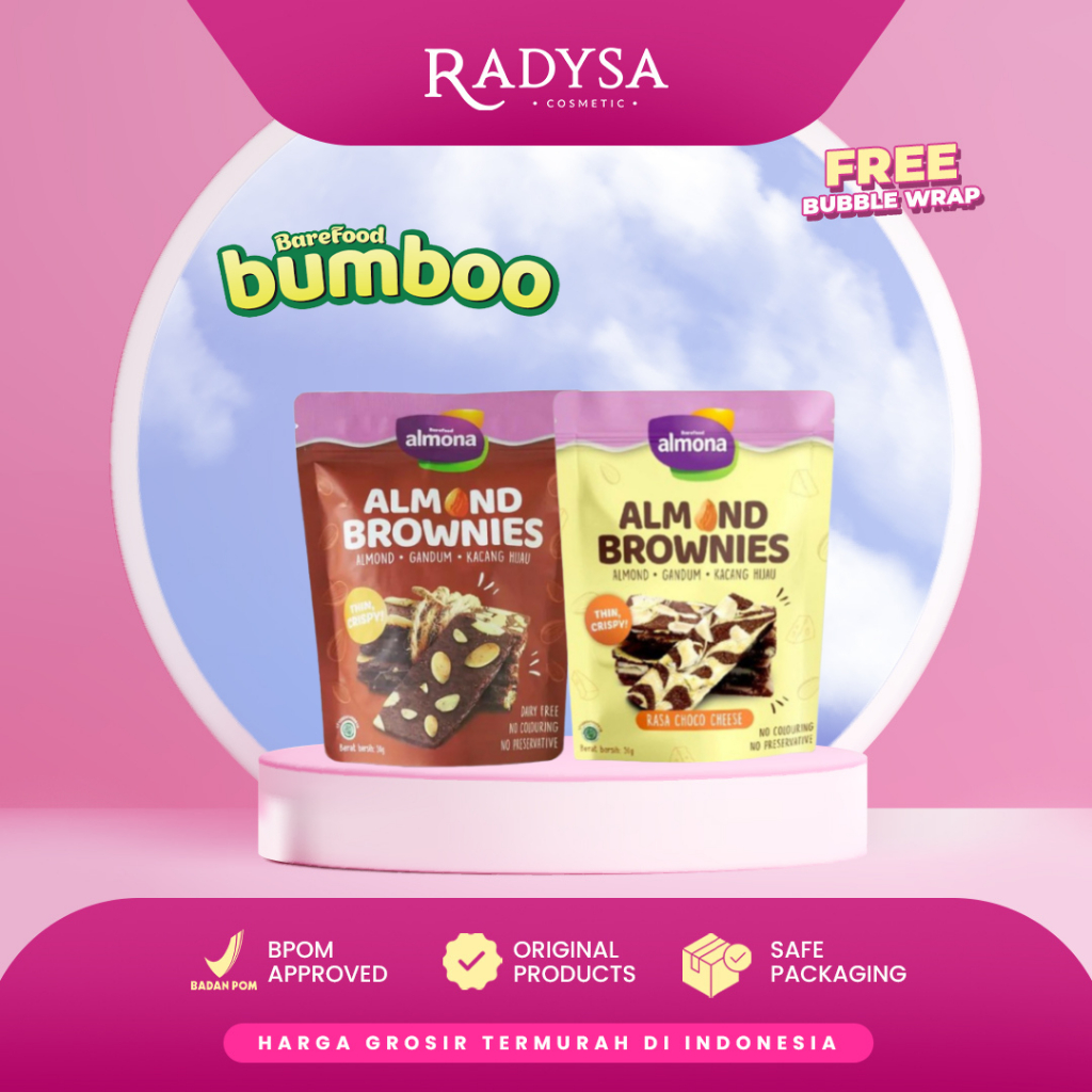 

- BUMBOO Almona Almond Brownies | Almona Cookies 50gr Snack Sehat - Dairy Free