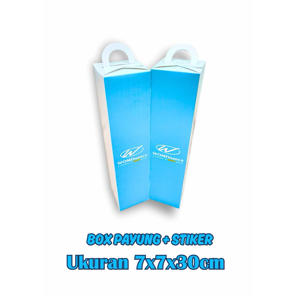 

box payung uv 7x7x30 cm, include stiker 2 sisi