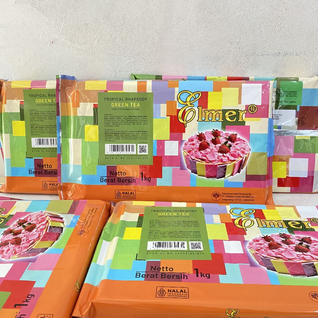 

Elmer green tea chocolate compound 1kg | coklat rasa greentea | cokelat matcha | elmer coklat greentea