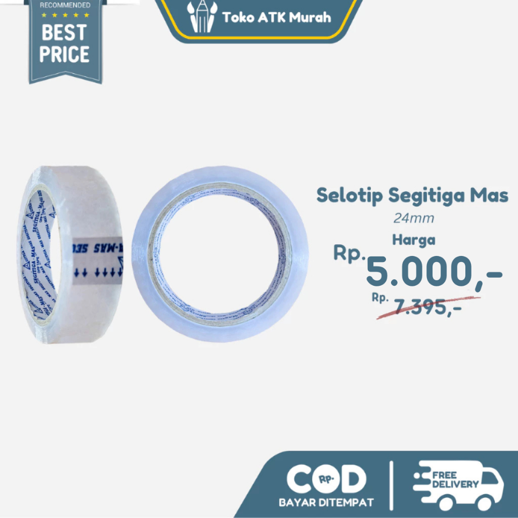 

Selotip - Solasi - Selotape Segitiga Mas 24 mm ( 1" )