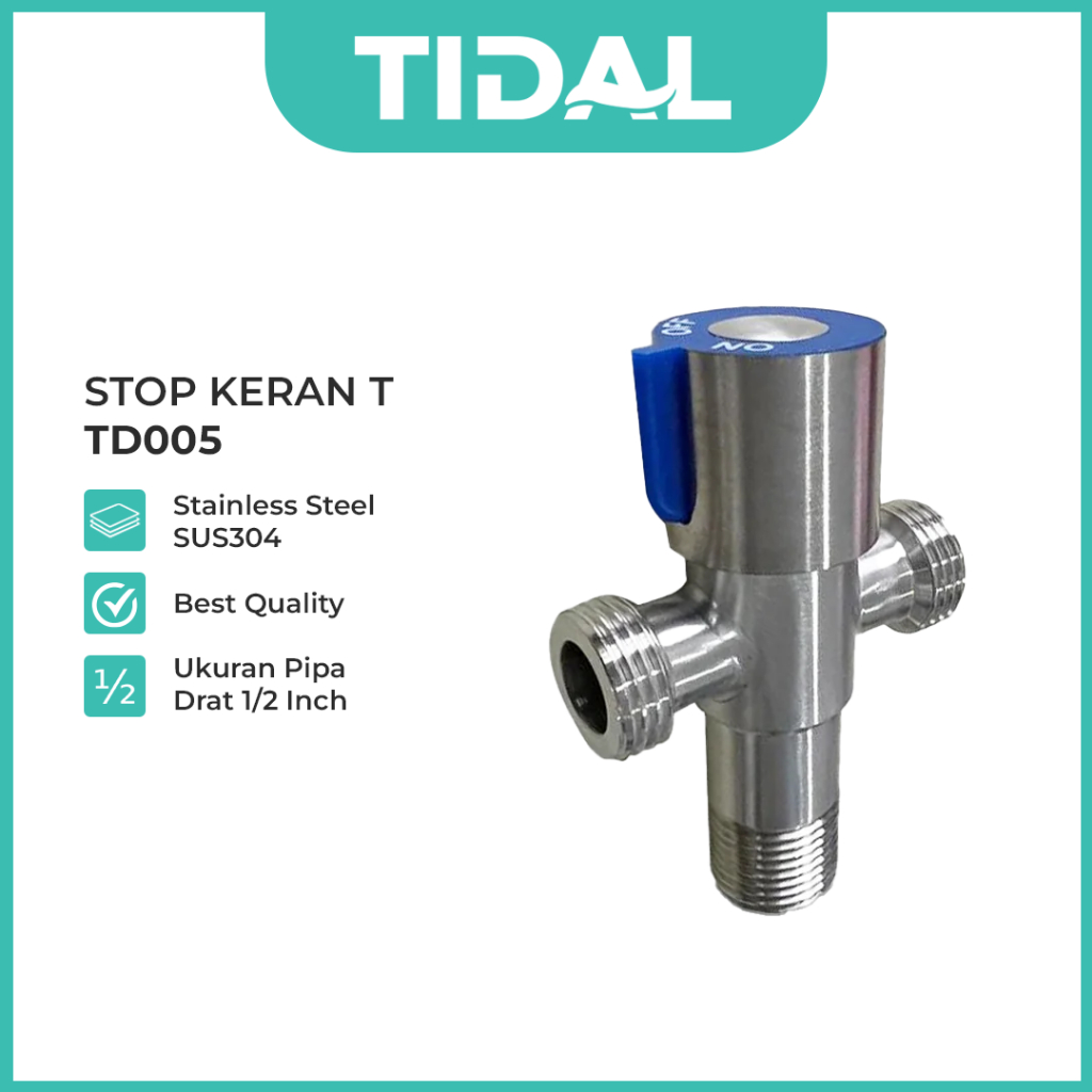 Stop Kran Double Cabang T Keran Angle Valve Tidal TD005