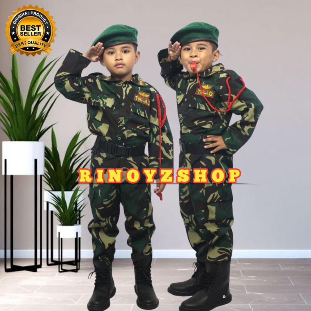 Baju Loreng Profesi Anak TNI Cilik 1 set / Seragam Profesi PDL LORENG TNI Anak / KOSTUM ANAK PDL Lor