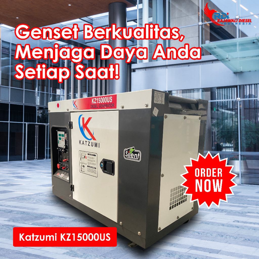 GENSET 12 KVA KATZUMI PORTABLE KZ15000US 1 PHASE ULTRA SILENT