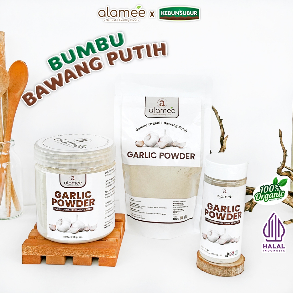 

ALAMEE Bawang Putih Bubuk Ground Garlic Powder Bumbu Dapur Organik Murni Asli Seasoning kebunsubur