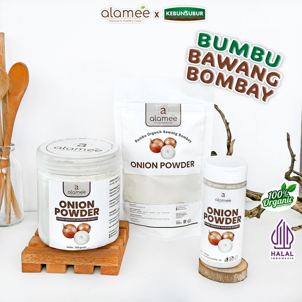 

ALAMEE Bawang Bombay Bubuk Onion Powder Bumbu Bombai Dapur Organik Murni Asli Seasoning kebunsubur
