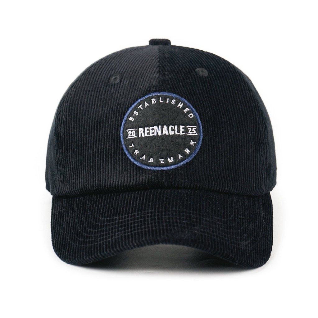 REENACLE | TOPI CORDUROY  | ESTABLISHED TRADE MARK BLACK, topi polocaps pria wanita.