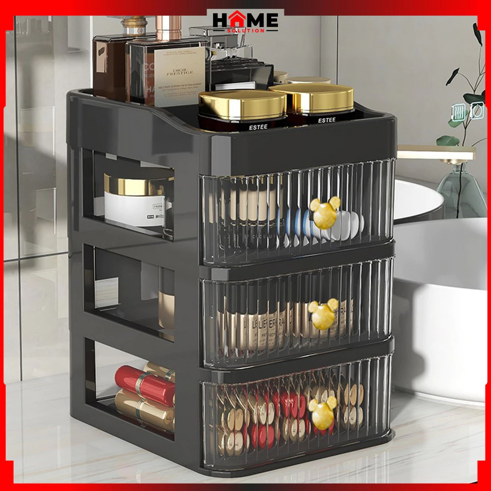 Rak Susun Serbaguna 3 Laci Tempat Make Up Storage Box Bear