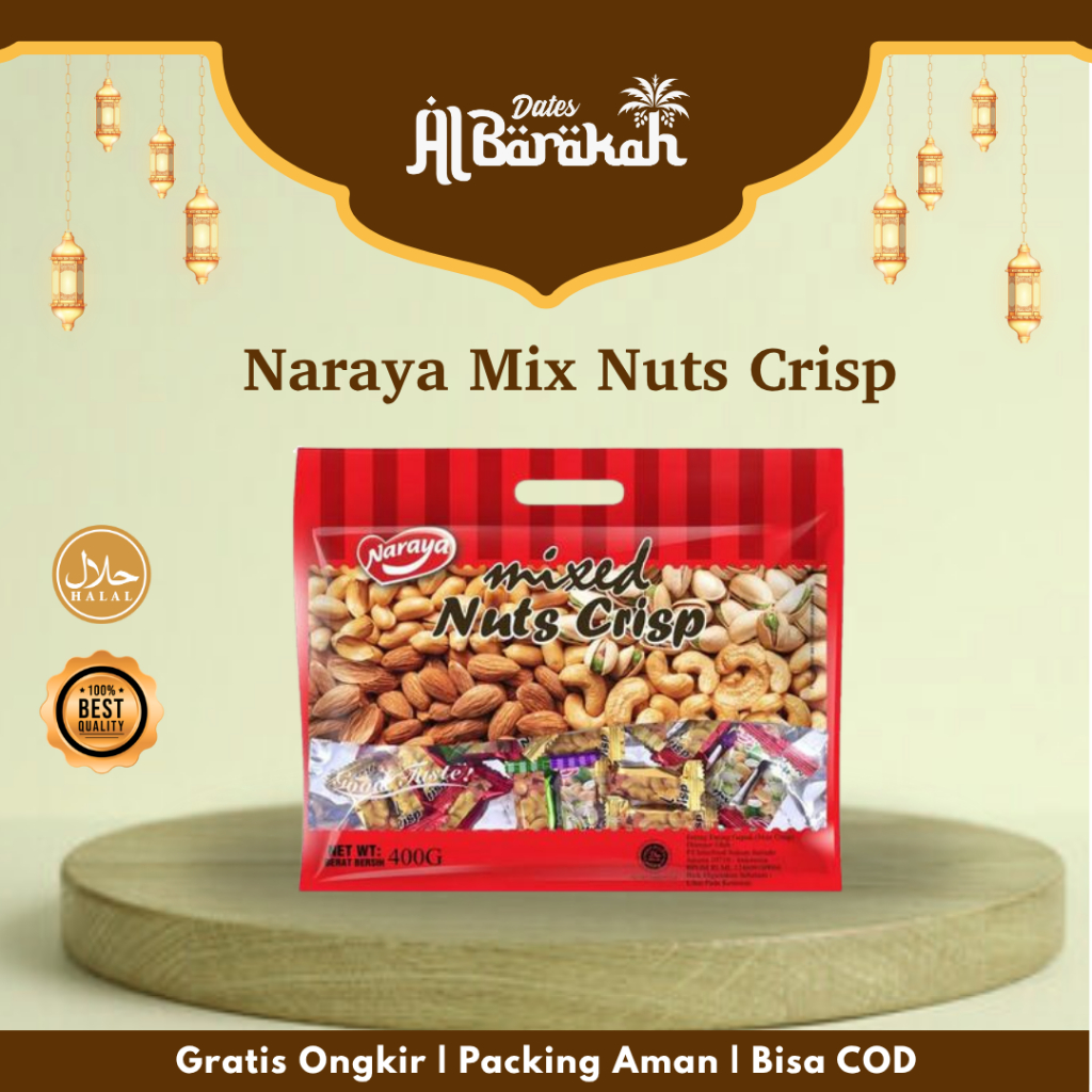 

Naraya Mixed Nuts Crisp 400gr - Snack Premium, Renyah & Lezat