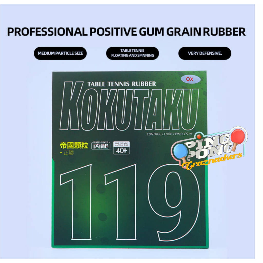 Kokutaku 119 Ox - Karet Bintik Serang Pendek Short Pips Rubber Pingpong Tenis Meja Co