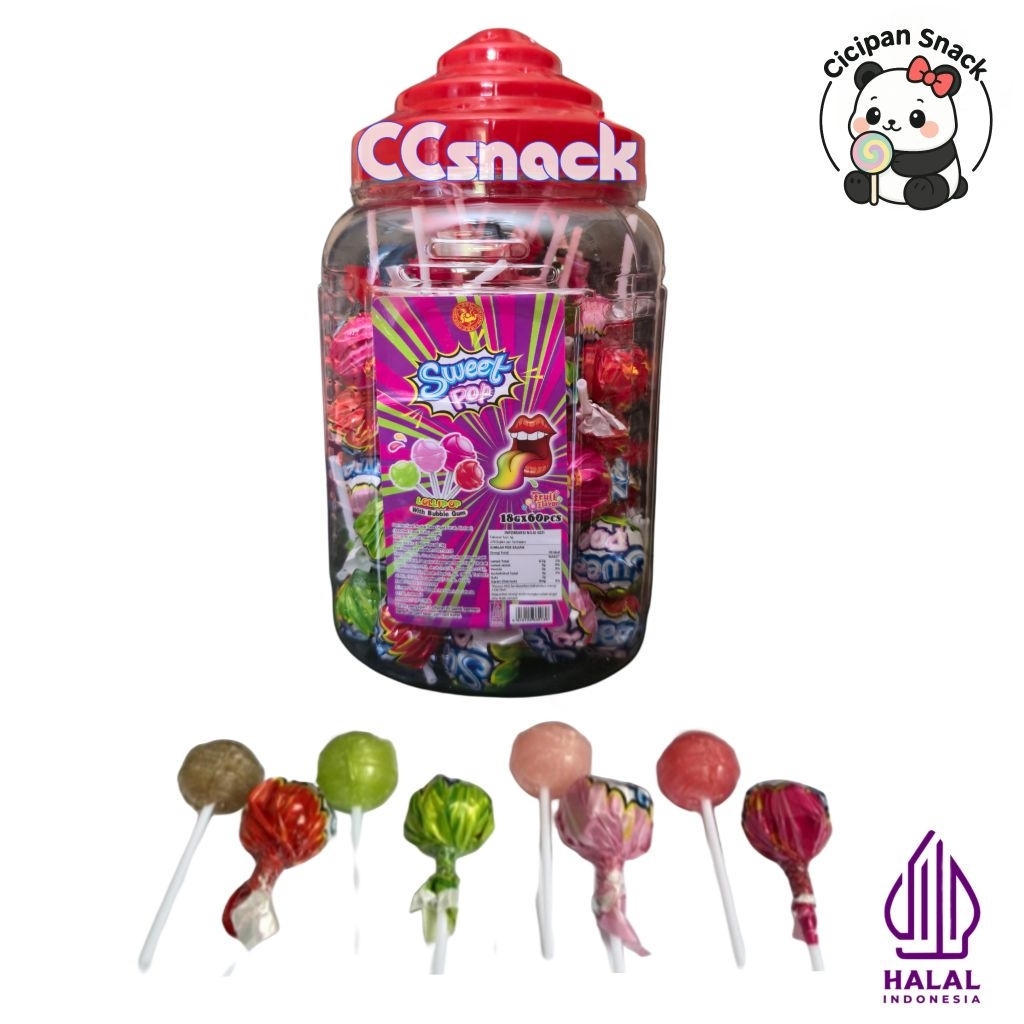 

CLJ SWEET POP LOLIPOP WITH BUBBLE GUM TOPLES ISI 60
