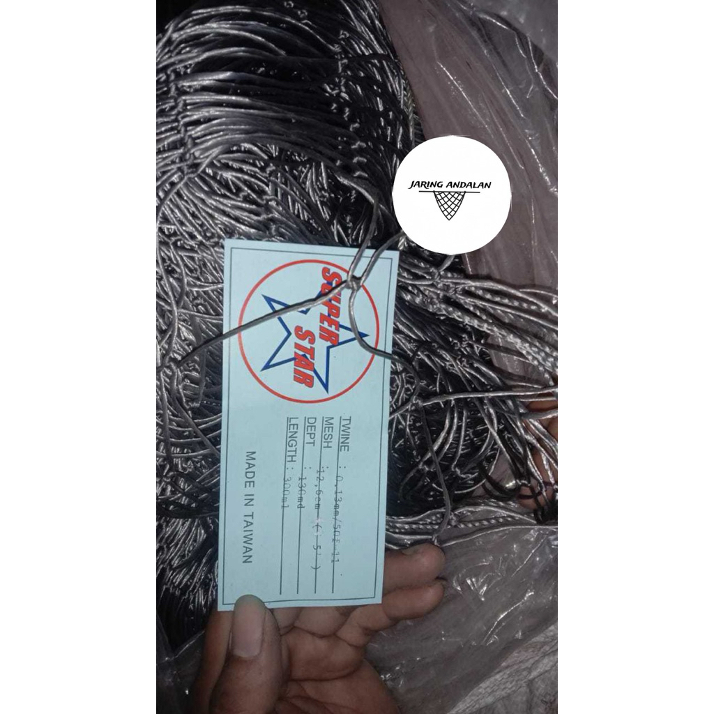 Jaring milenium/jaring ply/jaring pintal/jaring pukat/ warna abu 5inch 130mdx 300ml