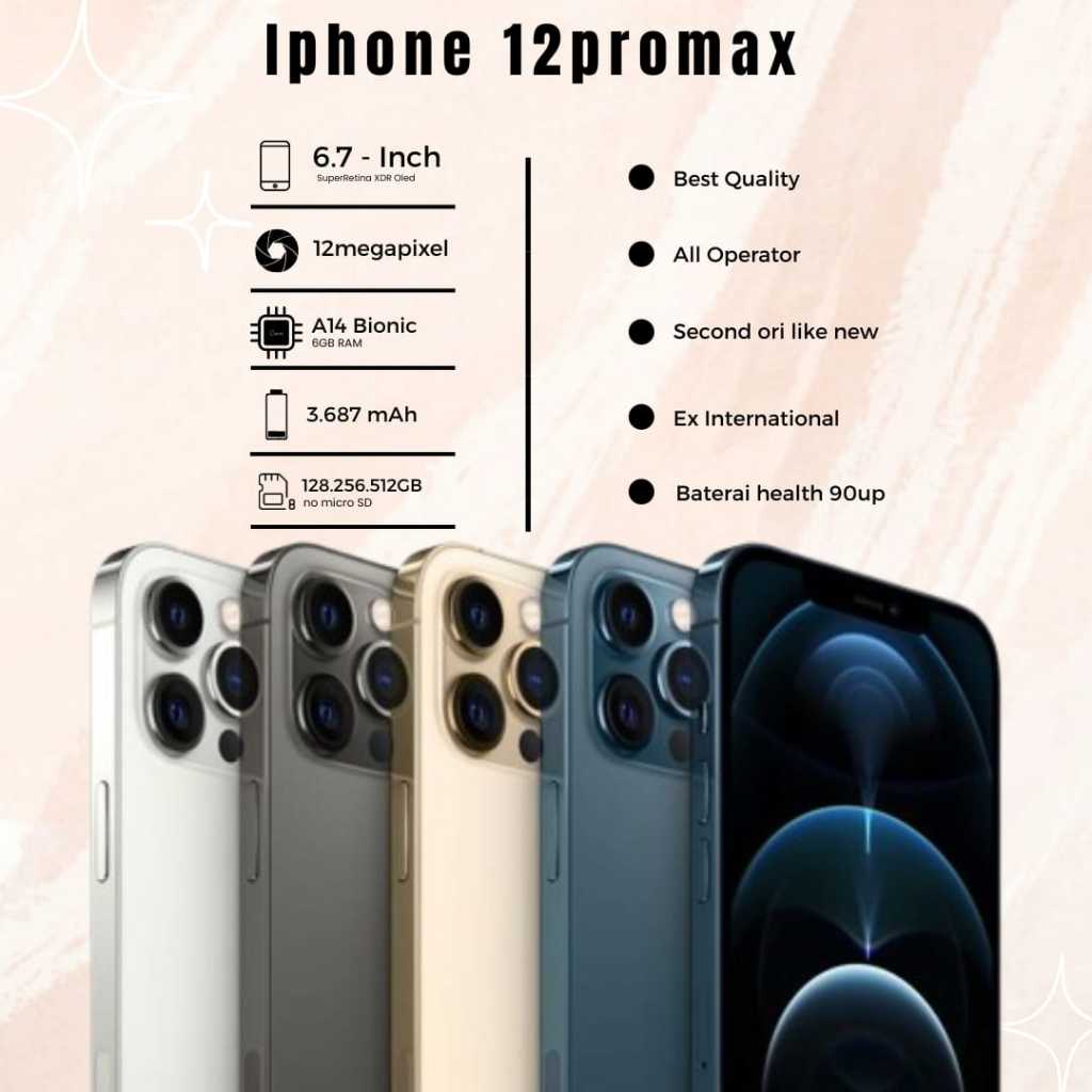 iPhone 12 Pro Max 512GB/ 256GB / 128GB Second ORIGINAL MULUS