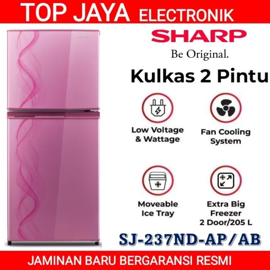 KULKAS SHARP 2 PINTU TANPA BUNGA ES/LEMARI ES 2 PINTU SHARP/LEMARI ES SHARP 2 PINTU NO FROST