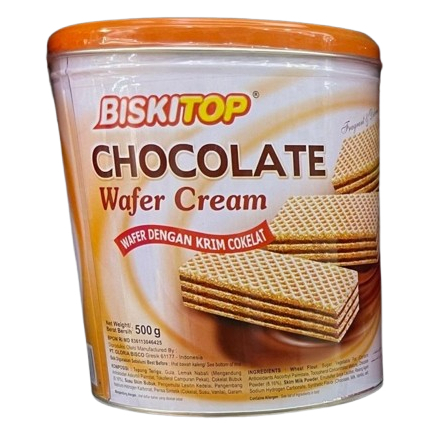 

BISKITOP CHOCOLATE WAFER CREAM KLG 500 GR 923385