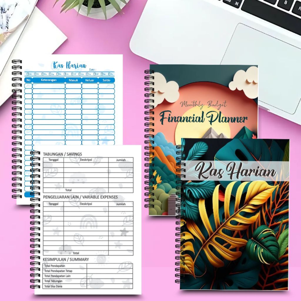 

Buku Kas Harian Spiral/ Buku Finansial / Buku Ibadah / Buku Saving Tracker / Buku Weekly catatan