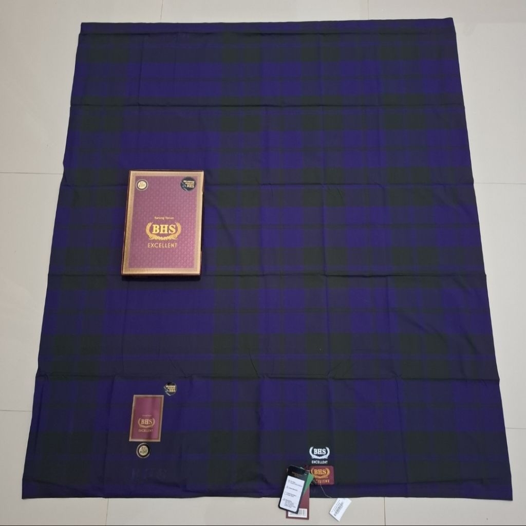 Sarung BHS Excellent KDT OTB Gold Motif Sandur Olive Tua Kotak Besar Premium Mercerized (Bisa COD)