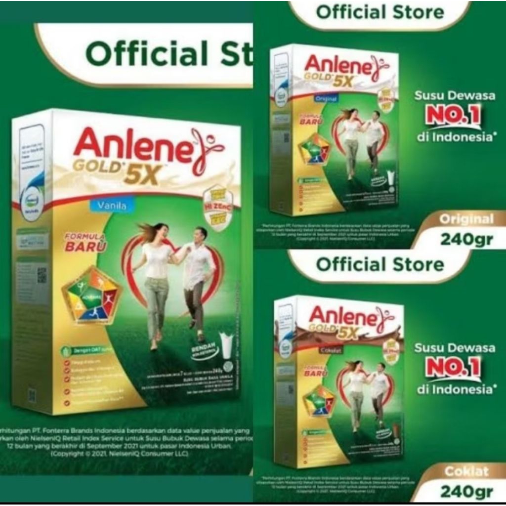 

Anlene Gold 5X Susu bubuk dewasa 230gr - Nutrisi tinggi kalsium utk tulang,sendi dan otot