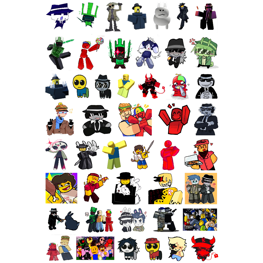 

STICKER Set FORSAKEN ROBLOX Isi 30pcs STIKER TEMPELAN STIKER NOOB ELLIOT CHANCE MAFIOSO COOLKID TIME