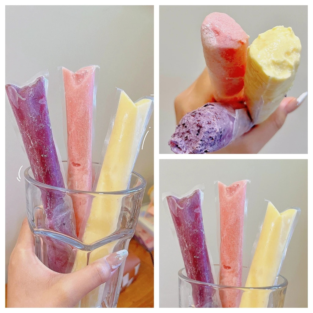 100PCS PLASTIK KLIP ES LILIN 3X20cm KANTONG ES LILIN KLIP MERAH ISI 100 LEMBAR