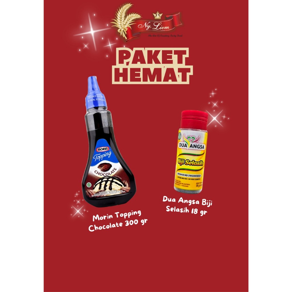 

PAKET HEMAT - MORIN Topping Chocolate 300 gr + DUA ANGSA Biji Selasih 18 gr