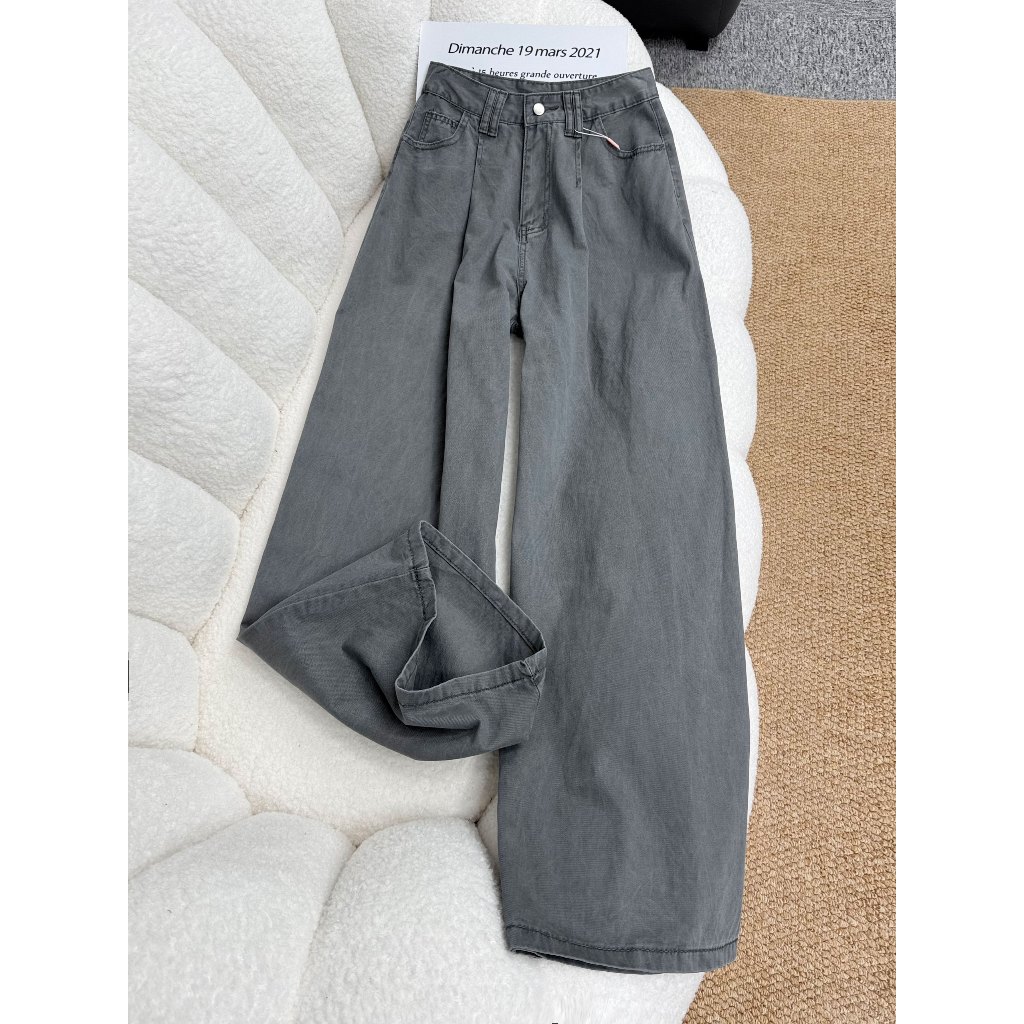 Abu abu Jeans Highwaist KulotCelana Jeans Wanita lmport